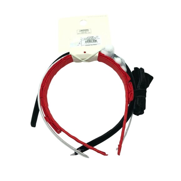 Cat & Jack Girls Headbands 3 Pack Bows Ruffle Dressy Red White Black 3+ - Picture 3 of 3